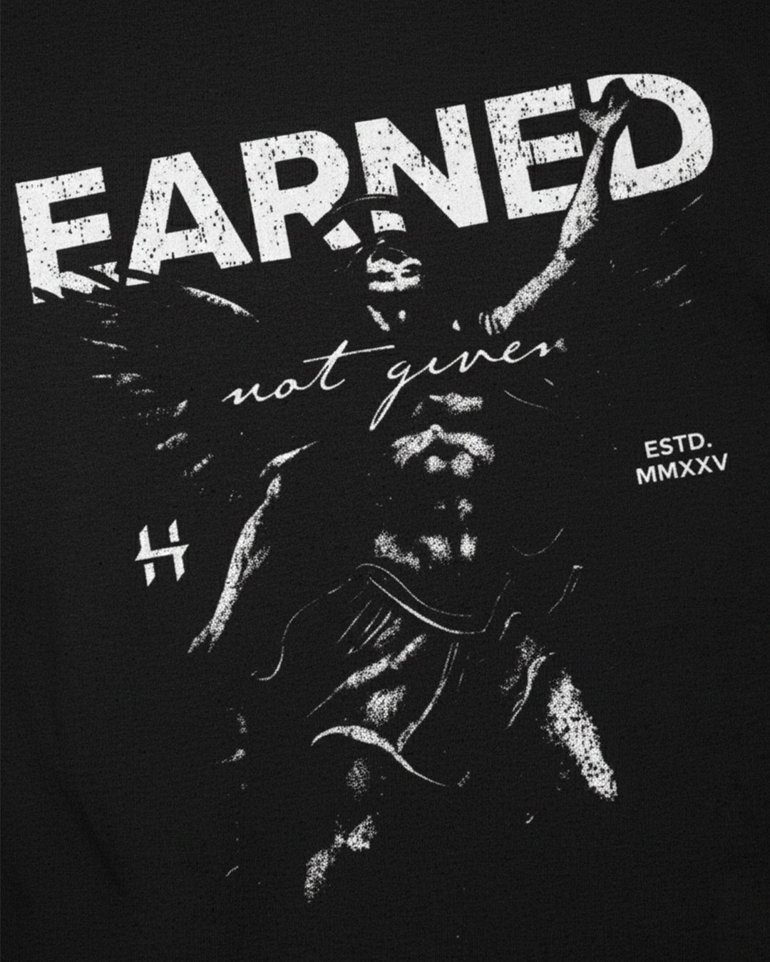 TRICOU OVERSIZED "EARNED NOT GIVEN" NEGRU