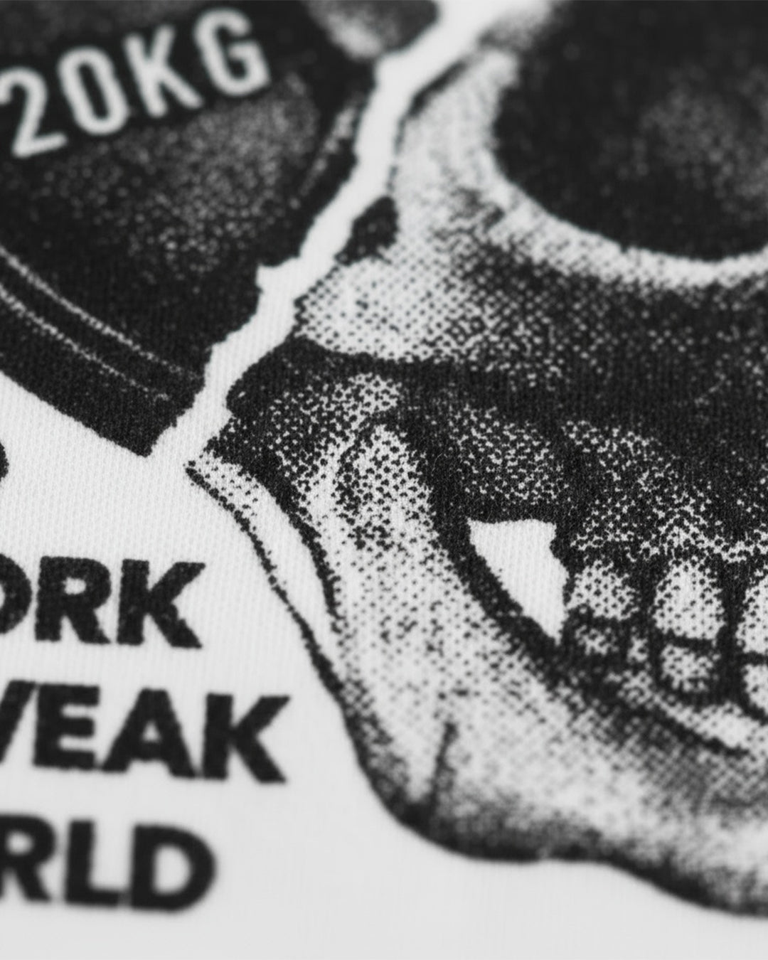 TRICOU OVERSIZED "HYBRID SKULL" ALB