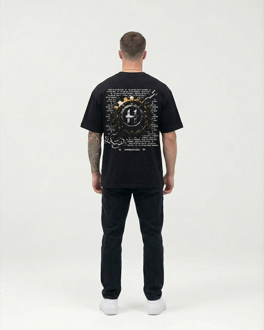 "BREAK THE PATTERN TODAY" BLACK OVERSIZED T-SHIRT