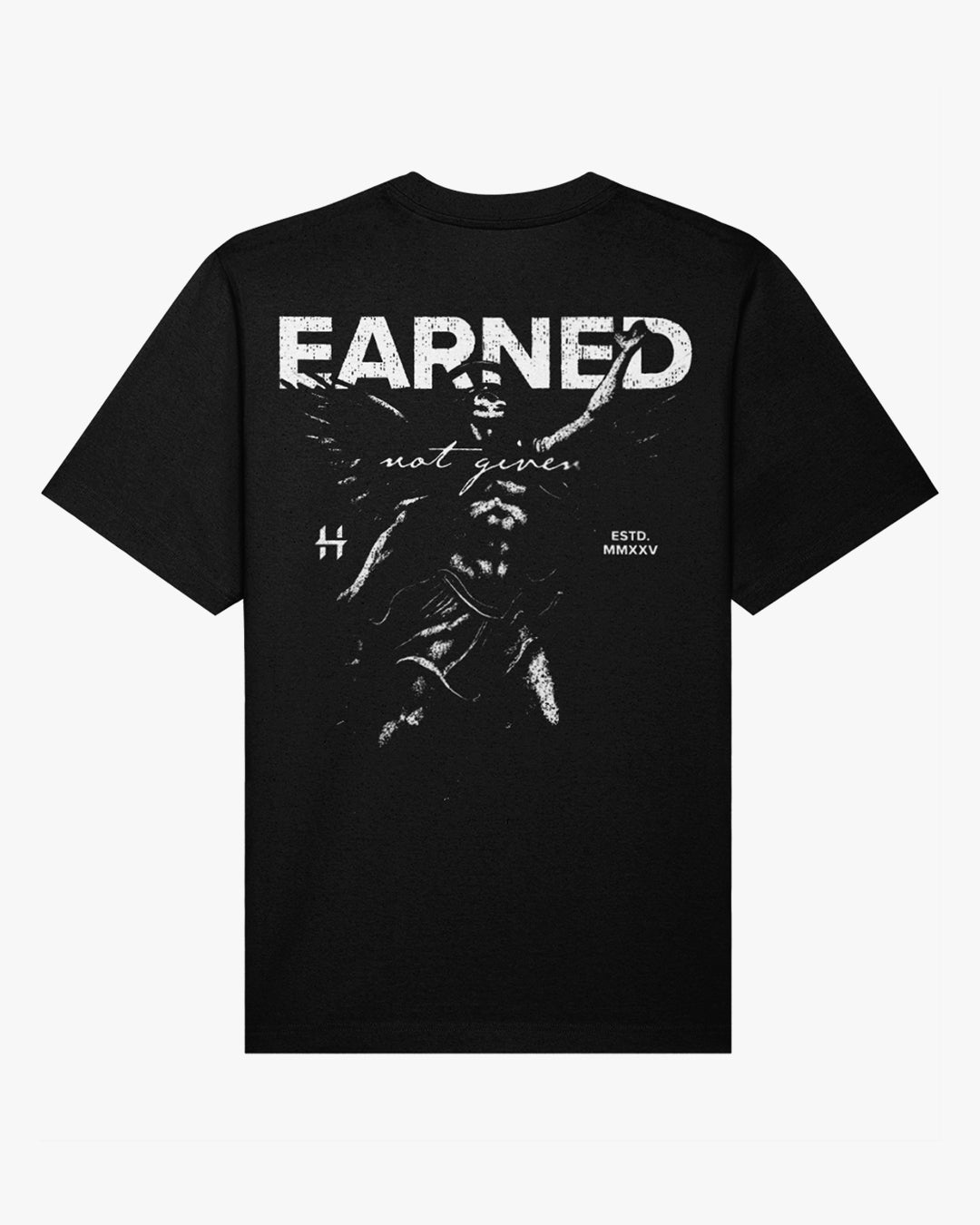 TRICOU OVERSIZED "EARNED NOT GIVEN" NEGRU