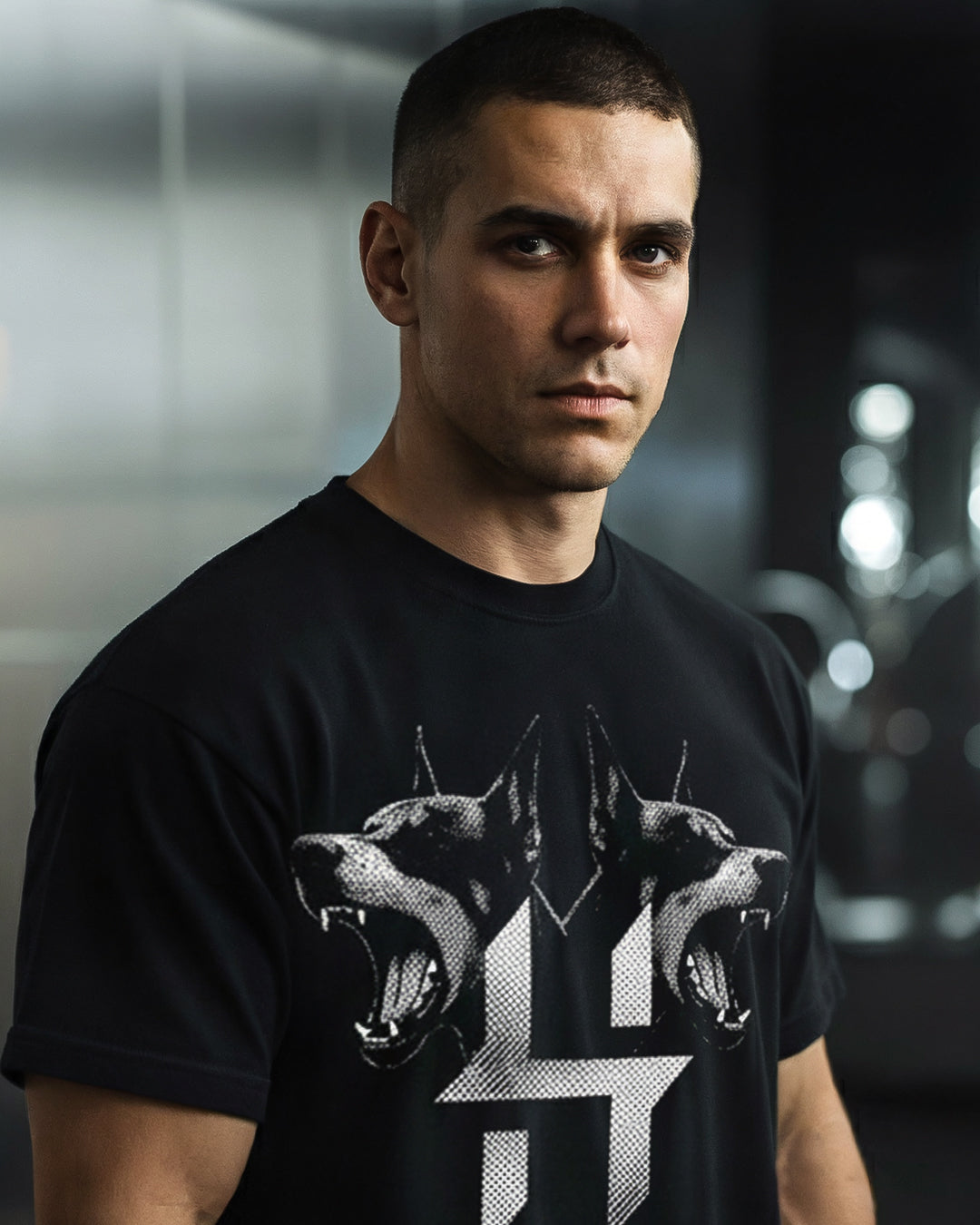 TRICOU OVERSIZED "HOUNDS" NEGRU