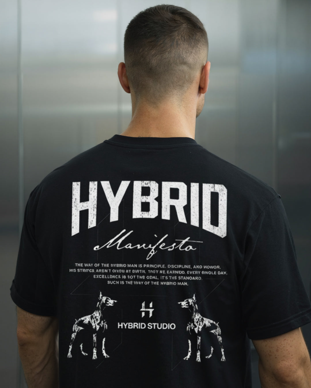 TRICOU OVERSIZED "HYBRID MANIFESTO" NEGRU